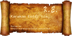Karakas Eulália névjegykártya